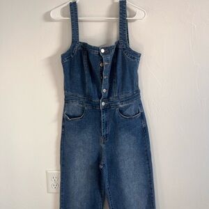 JustFab Blue Denim Jumpsuit